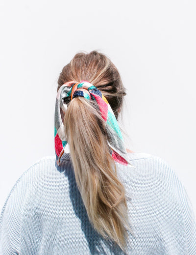 Abstract Hair Scarf in Ponytail